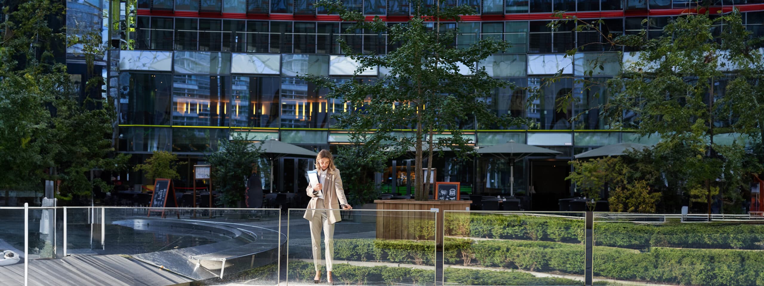 Corporate Businesswoman Beige Suit
